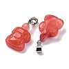 Cherry Quartz Glass Pendants G-B127-06P-04-3