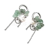 Natural Green Aventurine Chips Drop Earrings EJEW-TA00817-01-4