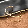 Ion Plating(IP) 304 Stainless Steel Hollow Open Cuff Bangles for Women BJEW-S155-04G-6