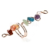 Natural Mixed Gemstone Chips Wide Ring G-Q1002-08RG-3