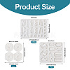 3Pcs 3 Style Hexagon & Round & Irregular Shape DIY Pendant Silicone Molds DIY-TA0006-40-10