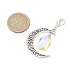 Alloy Moon & Glass Pendant Decorations HJEW-JM02689-02-3