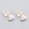 Brass Enamel Stud Earrings EJEW-L231-65D-1