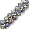Electroplate Transparent Glass Beads Strands X-EGLA-N002-34B-C10-1