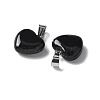 Natural Black Agate Pendants X-G-I311-A16-01-2