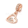 Rack Plating Alloy Crystal Rhinestone European Dangle Charms PALLOY-S189-37RG-2