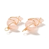 Natural Rose Quartz Pendants PALLOY-JF00931-02-2