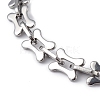 Non-Tarnish 304 Stainless Steel Dog Bone & Oval Link Chain Bracelet for Women BJEW-G669-22P-2