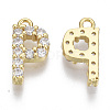 Brass Micro Pave Cubic Zirconia Charms KK-T060-05-P-G-NF-2