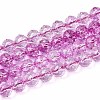 Crackle Transparent Glass Beads Strands X1-GLAA-N063-8mm-05-1