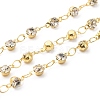 Handmade Brass Glass Rhinestone Beaded Chains CHC-M024-29G-1