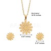 316 Surgical Stainless Steel Daisy Stud Earrings and Pendant Necklace JX377A-3