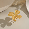 Stainless Steel Textured Flower Cuff Rings EP0939-1-1