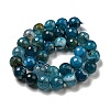 Faceted Natural Dragon Veins Agate Beads Strands G-F447-12mm-P05-3