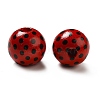 Printed Wood Round Beads WOOD-C012-01B-1