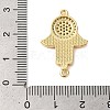 Rack Plating Brass Micro Pave Clear Cubic Zirconia Hamsa Hand Links Connector Charms KK-K385-118G-4