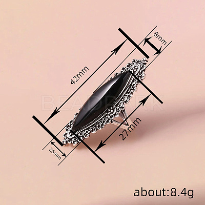 Horse Eye Alloy with Resin Finger Rings FS-WG13A66-04-1