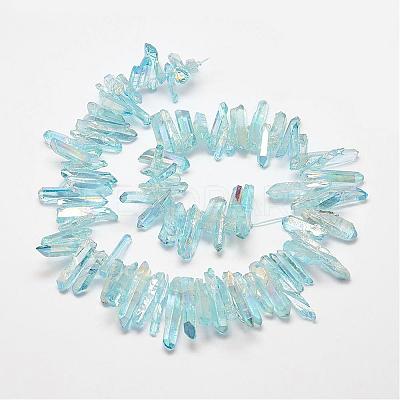 Electroplated Natural Quartz Crystal Beads Strands G-P267-02A-1
