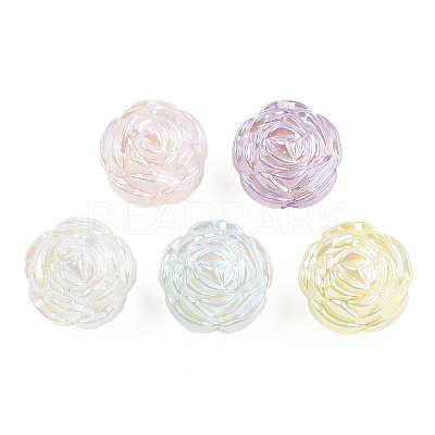 Plating Acrylic Beads OACR-N010-048B-1