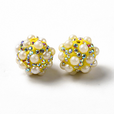Polymer Clay Rhinestone Beads RGLA-D050-01E-1