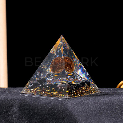Resin Orgonite Pyramid Display Decorations G-PW0004-55D-1
