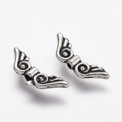Tibetan Style Alloy Angel Wing Beads LS-TIBEB-4999-AS-NR-1