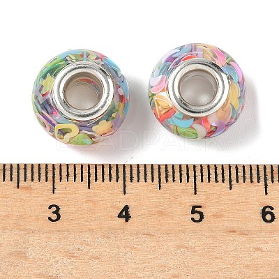 Transparent Resin Rondelle European Beads RESI-S023-04-1