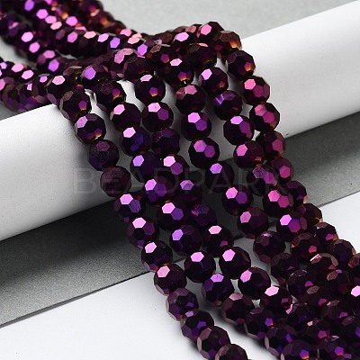 Electroplate Glass Bead Strands EGLA-R042-6mm-02-1