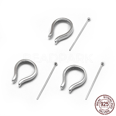 Rhodium Plated 925 Sterling Silver Pendant Bails STER-L057-081B-P-1