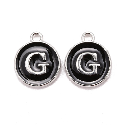 Platinum Plated Alloy Charms LS-ENAM-S118-02G-P-1