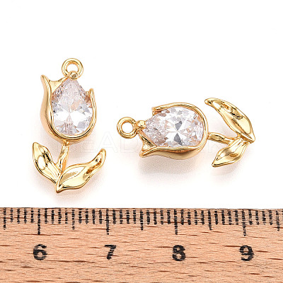Brass Micro Pave Cubic Zirconia Pendants X-KK-N262-115B-G-1