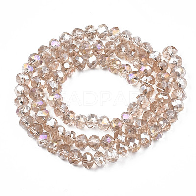 Electroplate Glass Beads Strands EGLA-A034-T6mm-B24-1