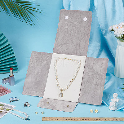 Portable Travel Velvet Pearl Necklaces Flap Carring Cases TP-WH0025-01C-1