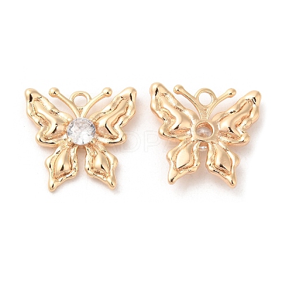 Brass with Glass Charms KK-G468-28G-1