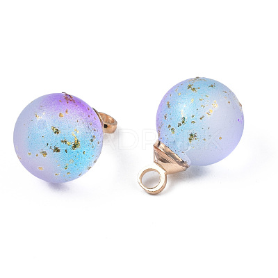 Two Tone Transparent Spray Painted Glass Pendants GLAA-N035-020A-C01-1