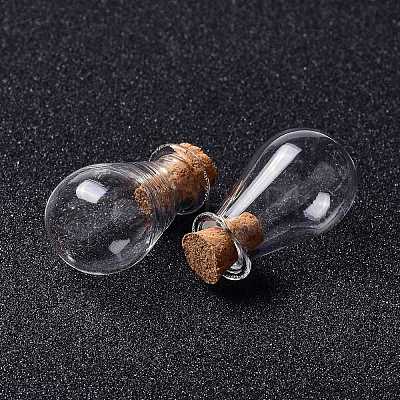 Glass Cork Bottles Ornament LS-AJEW-O032-02F-1