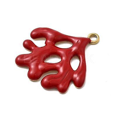 304 Stainless Steel Enamel Pendants STAS-I355-11G-02-1