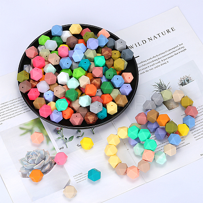 Hexagonal Silicone Focal Beads LS-SI-JX0020A-07-1
