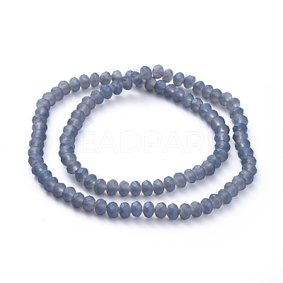 Full Rainbow Plated Faceted Rondelle Glass Beads Strands EGLA-J054-6x4mm-FR04-1
