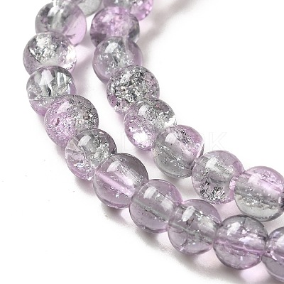 Spray Painted Crackle Glass Beads Strands CCG-Q002-6mm-02-1