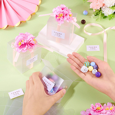 Clear PVC Candy Gift Packaging Boxes with Ribbon & Artificial Flower CON-TAC0001-20A-1