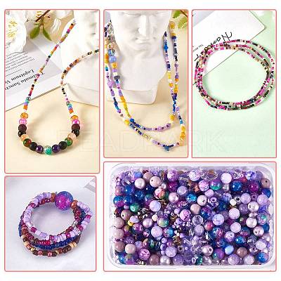 2 Bag Glass Round Beads Set JX547N-1