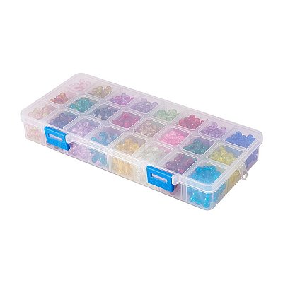 Spray Painted Crackle Glass Beads CCG-PH0002-01-6mm-1