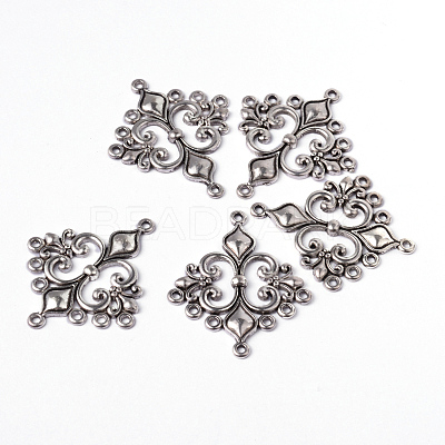Antique Silver Tibetan Style Rhombus Chandelier Component Links for Dangle Earring Making X-EA9734Y-NF-1