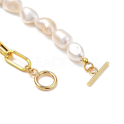 Natural Baroque Pearl Keshi Pearl Beaded Necklaces NJEW-JN02905-1