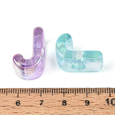 UV Plating Transparent Acrylic European Beads OACR-M027-02J-1