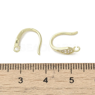 Brass Micro Pave Cubic Zirconia Earring Hooks KK-C048-14J-G-1