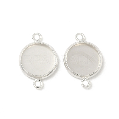 Flat Round Brass Connector Cabochon Settings KK-K414-13E-S-1