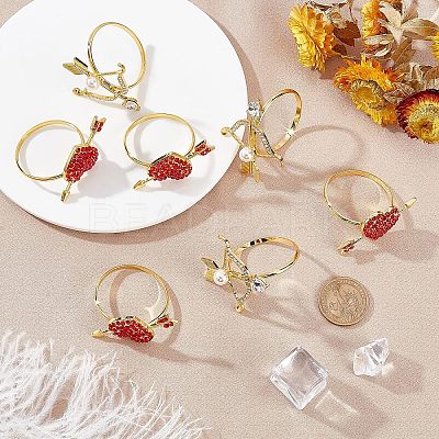 Arrow & Heart Alloy Napkin Rings AJEW-FG0001-69-1