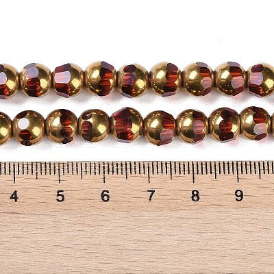 Electroplate Glass Beads Strands X-EGLA-Q128-04A-FP02-1